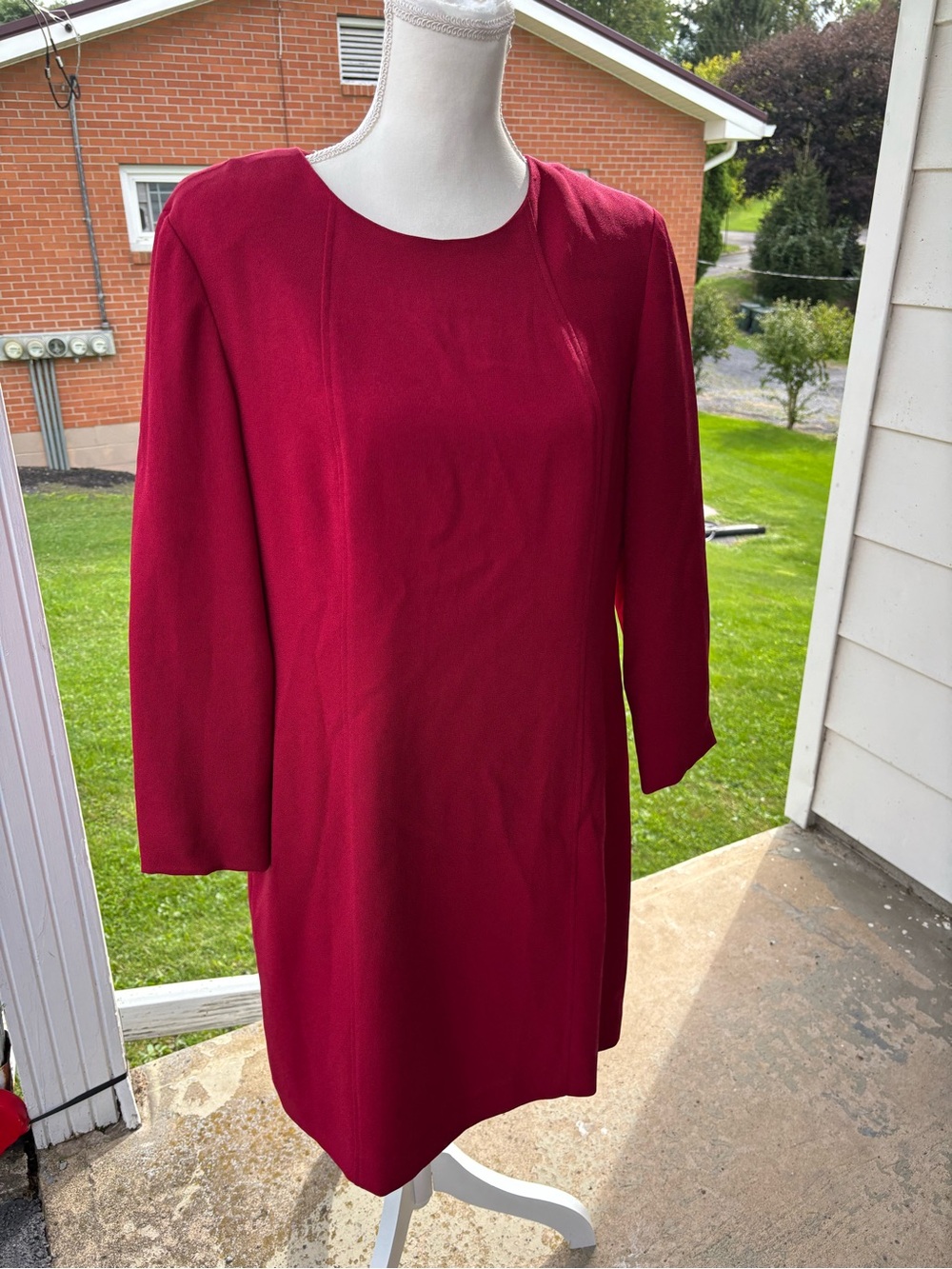 Talbots Crimson Long-Sleeve Shift Dress